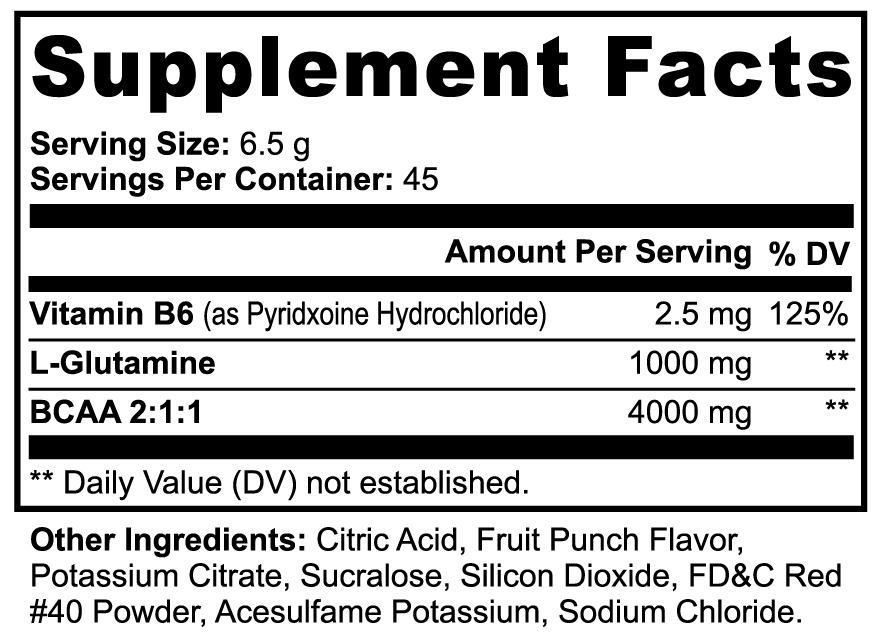 BCAA & Glutamine (Fruit Punch)